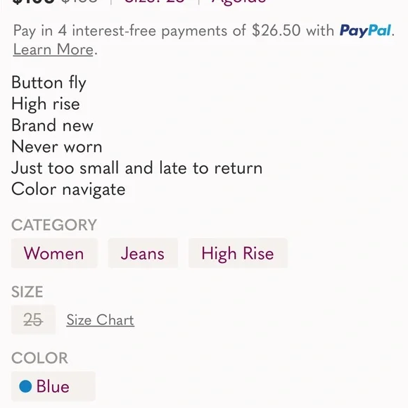 Agolde Blue Straight Leg Jeans High-Rise